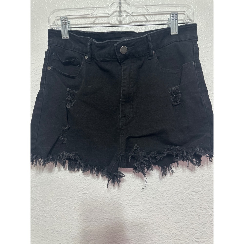 Fire & Rain Denim Womens Black Distressed Frayed High Waisted Shorts Size 13